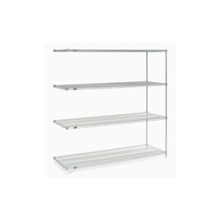 Global Equipment Nexel    Stainless Steel Wire Shelving Add-On Unit - 5 Tier - 72"W x 24"D x 63"H A24726S5